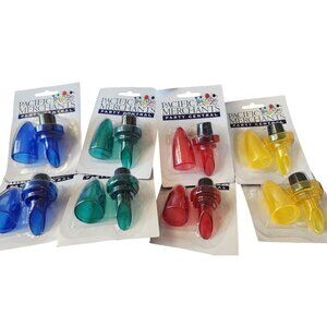 Wine Bottle Stoppers By Pacific Merchants Party Central Set of 8 Colorful  2 eac